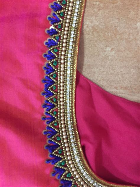 blouse embroidery designs hand work|simple embroidery designs for blouse.